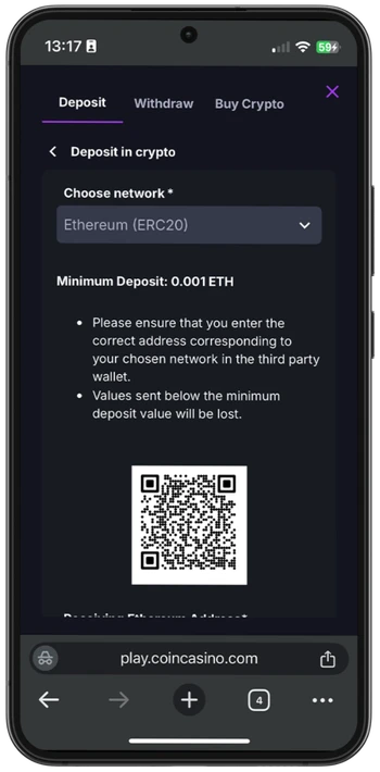 Choose your cryptocurrency