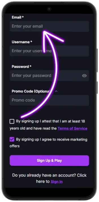 CoinCasino Enter your email