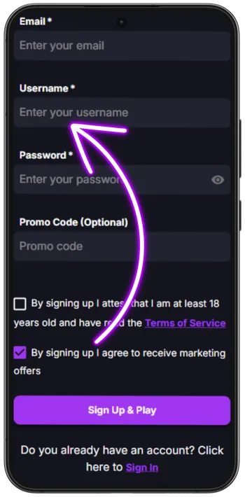 CoinCasino Set your password